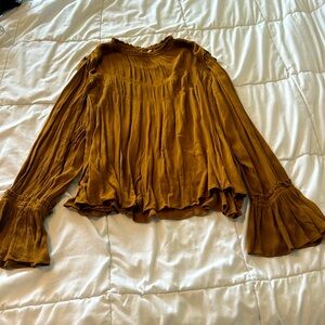 FREE PEOPLE HIGH NECK BLOUSE